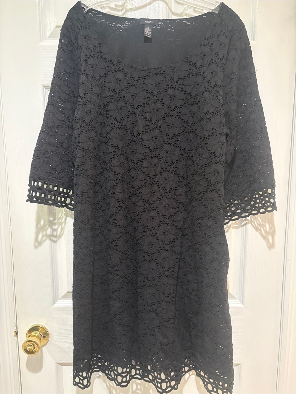 Alfani Black Crochet Lace Shift Dress